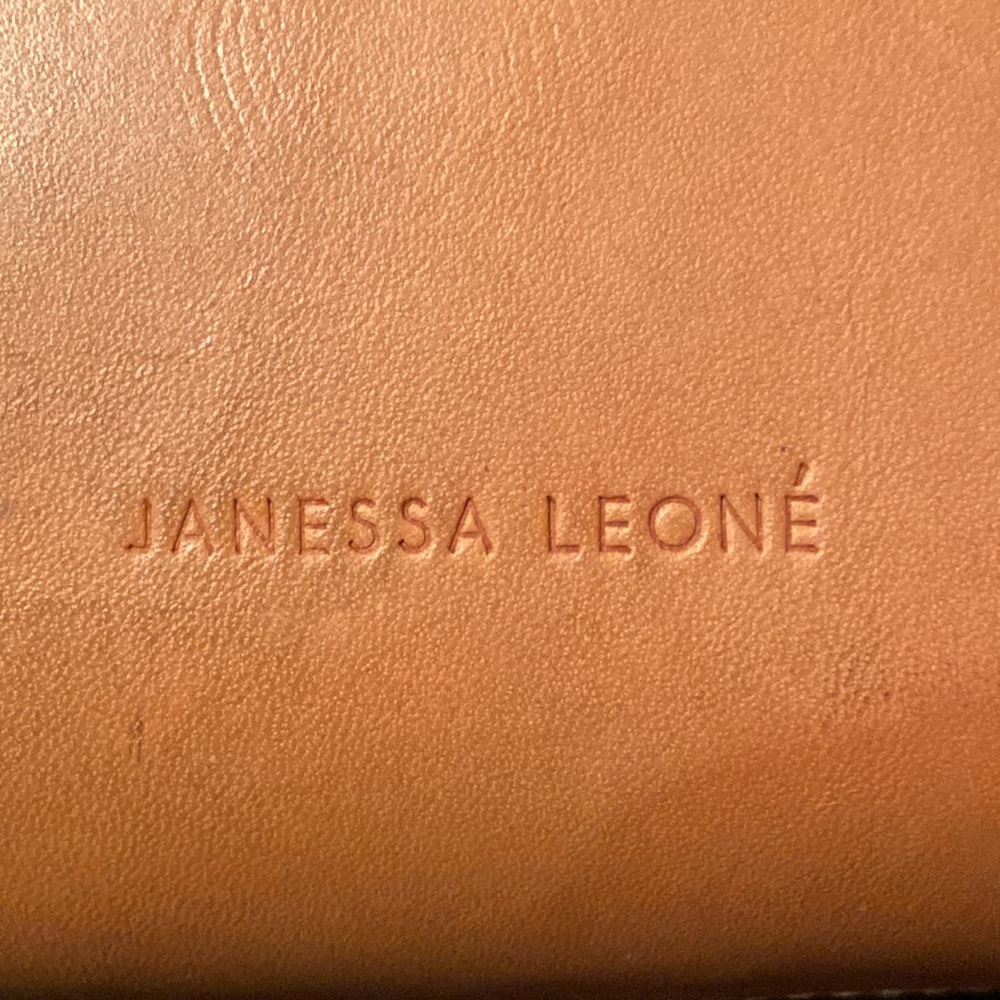 JANESSA LEONE Joan Suede & Leather Crossbody Satchel Bag in Camel Brown/Tan - Picture 6 of 12